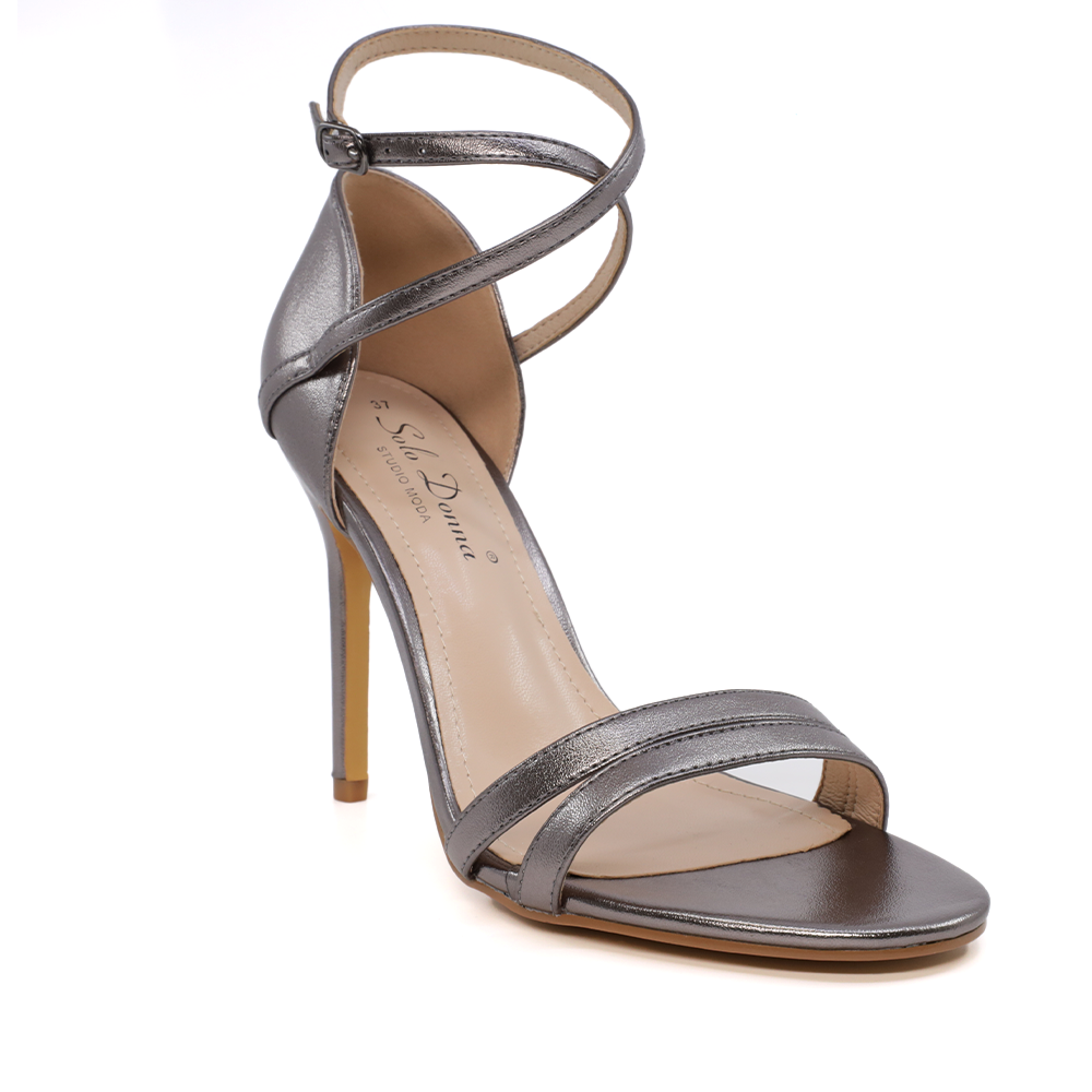 Reducere 40% - Sandale femei Solo Donna gri metalizat cu toc 2545DS5236CF - imagine 2