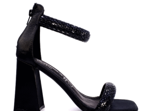 Sandale femei Solo Donna negre cu toc înalt și ștrasuri 2547DS8539N