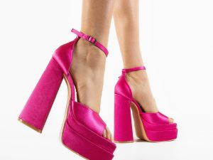 Sandale cu toc Laverne Fuchsia