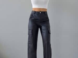 Pantaloni cargo piele ecologica RANIA