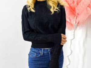 Pulover scurt tricotat Cozy Ode