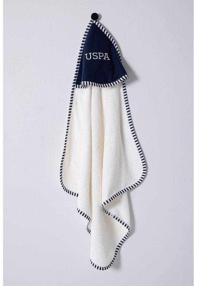 Reducere 43% - Prosop din bumbac cu gluga - Alb murdar/Bleumarin 1 Prosop din bumbac cu gluga - Alb murdar/Bleumarin