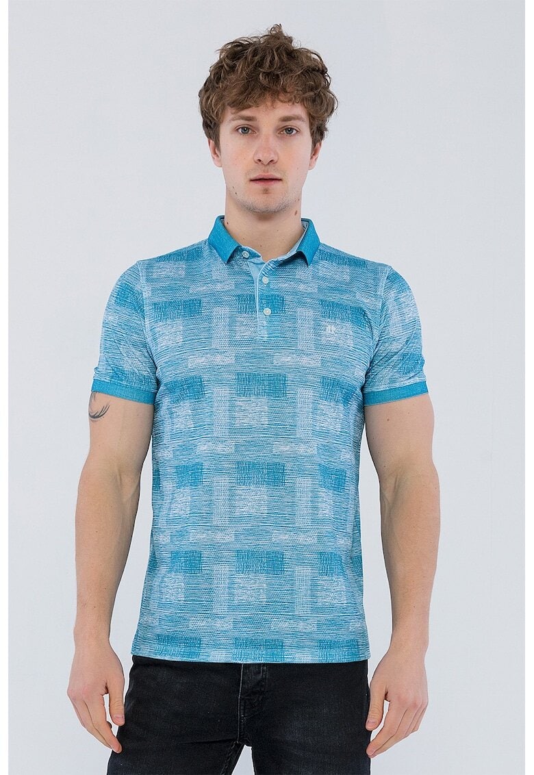 Reducere 89% - Tricou polo cu imprimeu - Alb/Turcoaz 1 Tricou polo cu imprimeu - Alb/Turcoaz