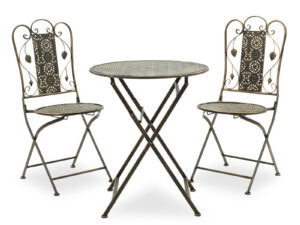Set Masa si Scaune Gradina Drill 3 Piese Antique Coer