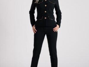 Compleu LaDonna negru prevazut cu nasturi metalici