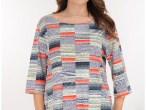 Bluza din bumbac cu print abstract multicolor