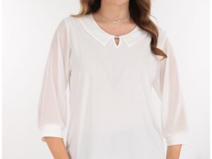 Bluza eleganta alba cu guleras