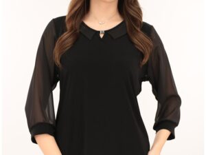 Bluza eleganta neagra cu guleras