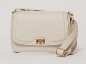 Geanta ivory casual cu inchidere metalica