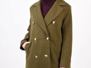 Palton dama kaki cu doua randuri de nasturi