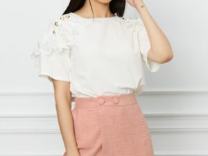 Pantaloni LaDonna scurti roz tip fusta