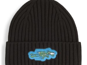 Caciula striata - Verde inchis/Albastru