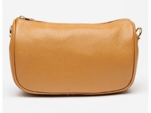 Geanta de piele cu bareta detasabila - Caramel
