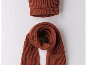 Set de caciula si esarfa - 2 piese - Maro scortisoara