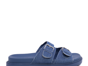 Saboți femei Solo Donna albastri din textil 2547DST9081JBL