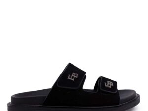 Saboți bărbați  Enzo Bertini negri din piele întoarsă 2449BST33509VN