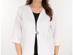 Sacou alb din stofa elastica