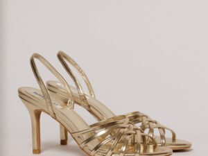 Sandale aurii cu barete impletite