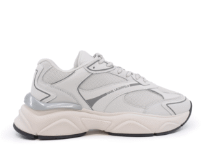 Sneakers bărbați Karl Lagerfeld KOMET Mesh Mix Lo Runner albi din piele 2057BP56524A