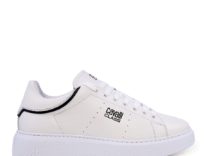 Sneakers barbati Cavalli Class albi din piele 3497BP24110A