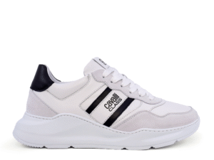 Sneakers barbati Cavalli Class albi din piele 3497BP24123A