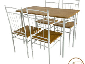 Set masa si scaune 5 piese Reforia Natural 110x60x74 cm