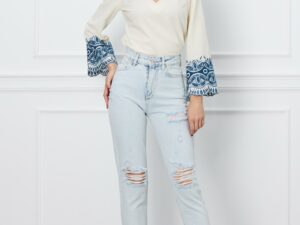 Blugi Oana bleu cu rupturi