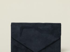 Clutch elegant bleumarin cu textura fina
