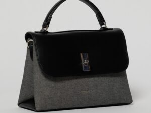 Geanta cu design modern in doua nuante de negru