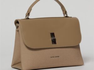 Geanta cu design modern in doua nuante de taupe