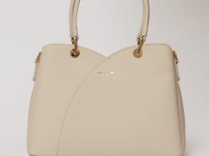 Geanta ivory din piele ecologica cu design tip lalea