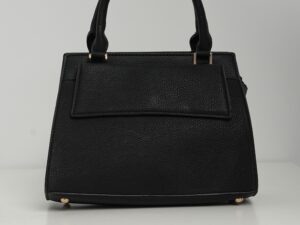 Geanta office din piele ecologica neagra cu maner dublu