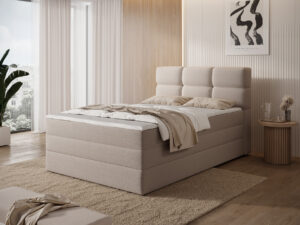 Pat continental tapitat cu lada depozitare