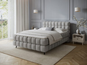 Pat continental tapitat cu lada depozitare