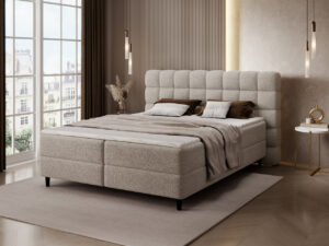 Pat continental tapitat cu lada depozitare