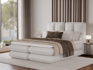 Pat tapitat cu lada depozitare