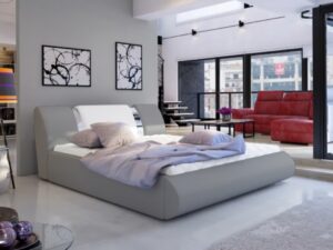 Pat tapitat cu somiera si lada depozitare