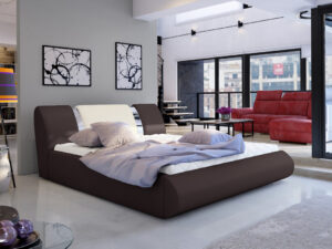 Pat tapitat cu somiera si lada depozitare