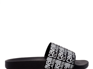 Șlapi bărbați Cavalli Class negri cu logo imprimat 3497BSL24129N