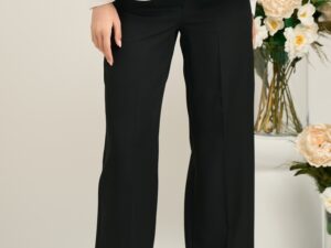 Pantaloni Moze office din stofa negri cu croi lejer