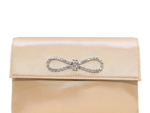 Poșetă tip plic femei Benvenuti nude din satin 290PLS40805NU