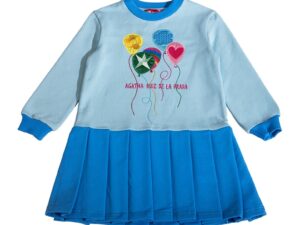 Rochie cu pliuri si detalii brodate - Multicolor