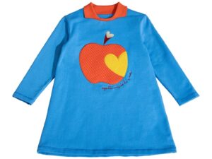 Rochie dreapta cu maneci lungi - Rosu/Galben/Albastru