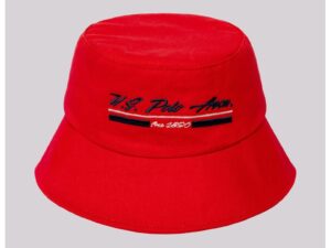 Palarie bucket din bumbac cu logo - Rosu/Albastru ultramarin