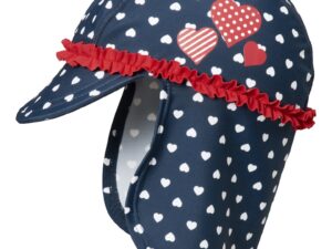 Sapca de soare cu protectie - fete - Bleumarin/Rosu/Inimi