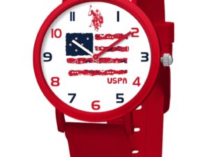 Ceas quartz cu o curea de silicon - Rosu