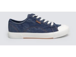 Tenisi din denim cu detaliu logo