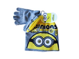 Set caciula si manusi  gri - acril - pentru baieti - Gri