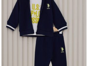 Trening cu logo - fermoar si gluga - Bleumarin