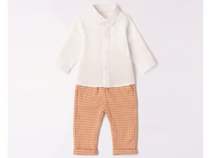 Compleu camasa si pantaloni pentru bebe baiat -  3.7682 - Alb - Portocaliu